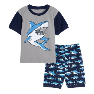 Camiseta y pantalones cortos de tiburón de moda de alta calidad para niños