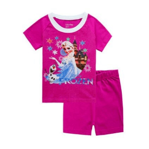 Pijama de dos piezas con estampado de Elsa la Reina de las Nieves en rosa y blanco