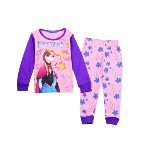 Pijama de dos piezas de manga larga con estampado de Anna Frozen de muy alta calidad y a la moda