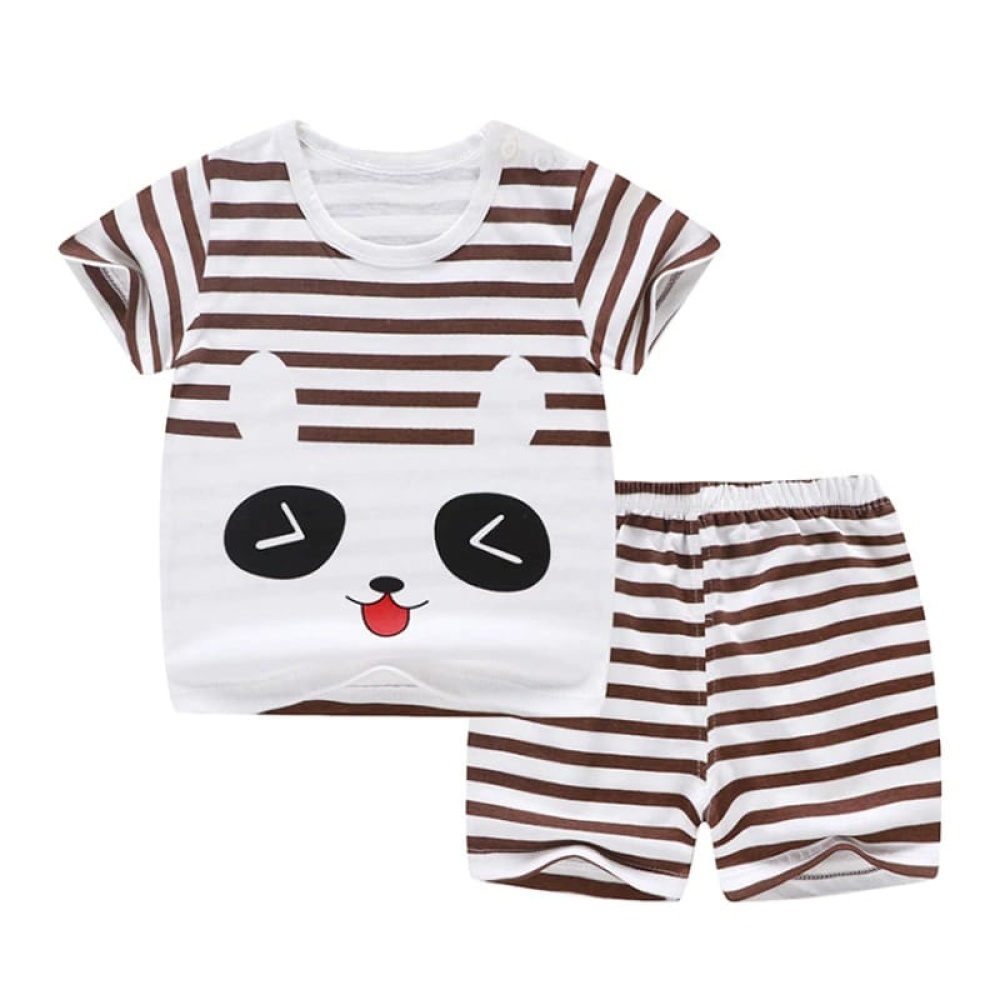 Pijama de algodón de manga corta con rayas blancas y negras