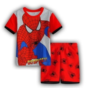 Pijama de dos piezas Spiderman de algodón de moda de muy alta calidad