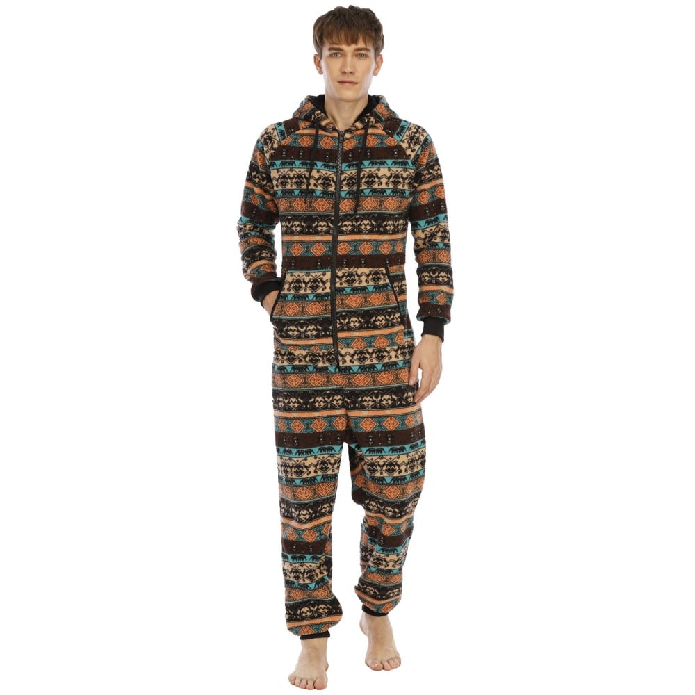 Pijama de franela con cremallera para hombre a la moda de muy alta calidad