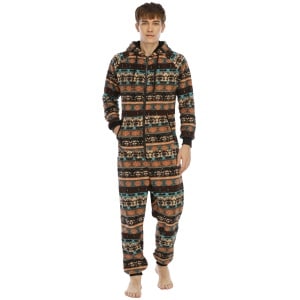 Pijama de franela con cremallera para hombre a la moda de muy alta calidad