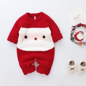 Trajes de Navidad para recién nacidos 0-24M niños y niñas de moda en rojo y blanco