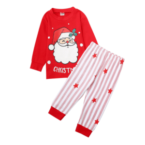 Conjunto de pijama rojo de manga larga para niños, de muy alta calidad