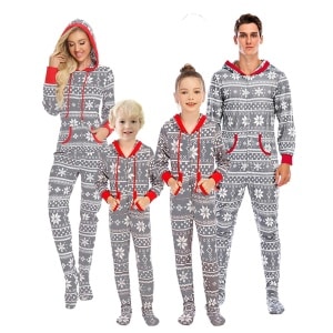 Pijama de Navidad de algodón gris para toda la familia de muy alta calidad de moda