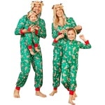 Pijama verde completo para toda la familia, muy de moda, buena calidad