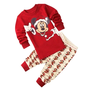 Conjunto de pijama de Mickey como Papá Noel a la moda, de alta calidad