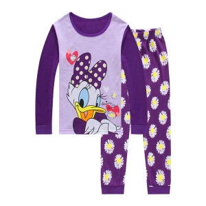 Conjunto de pijama Daisy para niños púrpura de moda