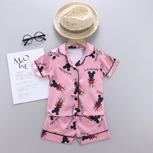 Pijama de verano Disney para niños Mickey rosa