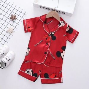 Pijama de verano Disney para niños Mickey rojo