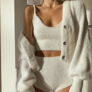 Pijama corto de lana para mujer
