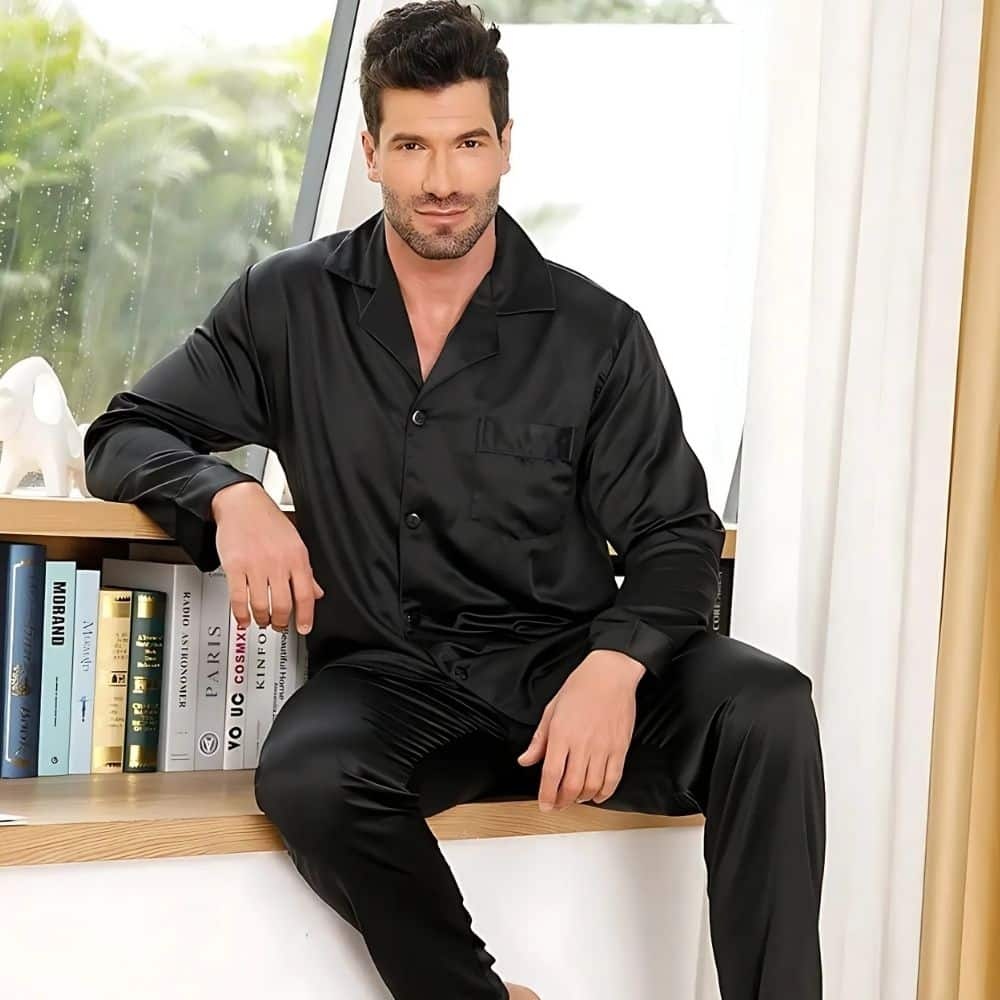 Dormir Pijama Saten Hombre Pijama De Satén De Seda Para Hombre